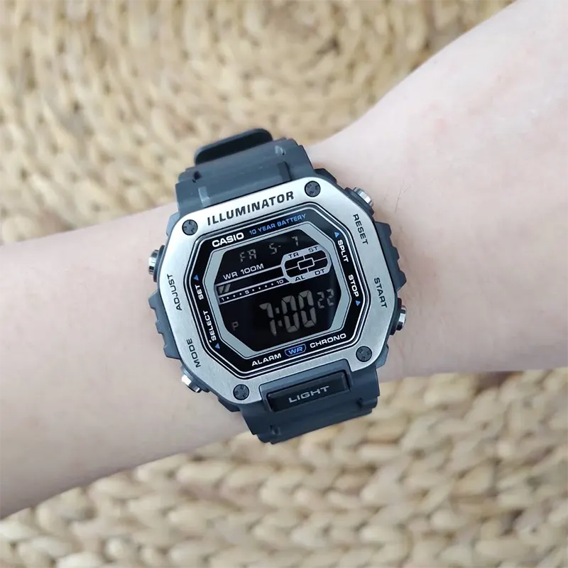 Casio Youth Black Digital Dial Men's Watch- MWD-110H-8BV